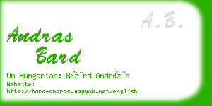 andras bard business card